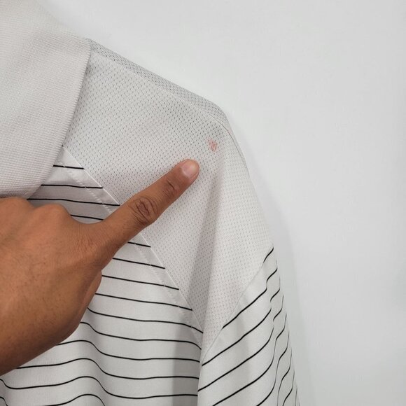 Adidas Climacool Golf Stripe Polo Shirt Big Tall Henley Short Sleeve 2XL Mens - Picture 5 of 16